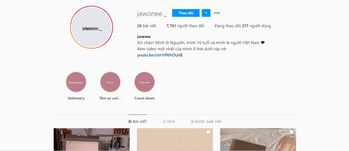 Instagram của Jawonee._